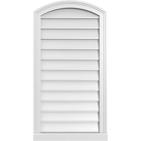 Ekena Millwork Arch Top Surface Mount PVC Gable Vent: Functional, w/ 2"W x 2"P Brickmould Sill Frame, 20"W x 38"H GVPAR20X3803SF